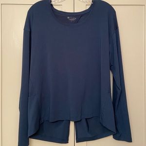 Dark Blue Athleta Long Sleeve with cute design on back
